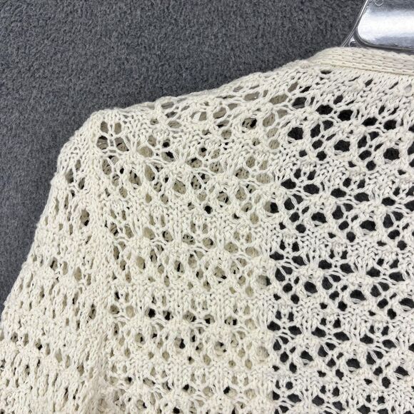 Stradivarius Sweater Womens Small Cropped Crochet Open Knit Bolero Cardigan boho - Picture 14 of 16